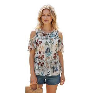 (G-209) willow‎ clay womens tank top floral size S